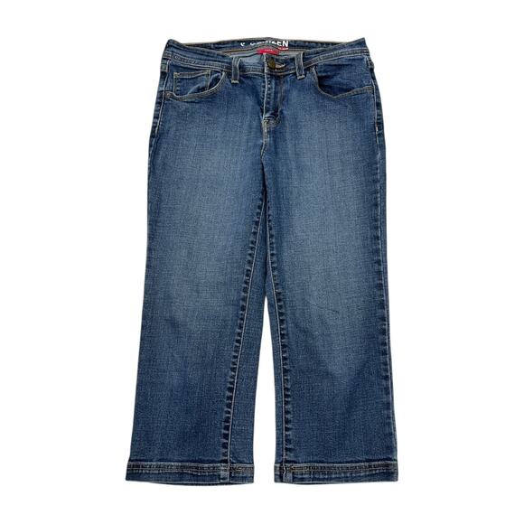 Levi's Denizen Capri Cropped Mid Rise Denim Jeans Y2K Dark Wash Womens 8 - Picture 1 of 6